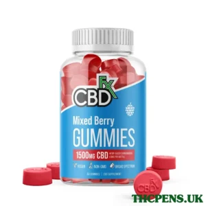 CBDfx, Original Mixed Berry CBD Gummies, Broad Spectrum THC-Free, 60ct, 1500mg CBD