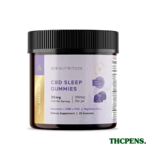 Joy Organics, CBD Sleep Gummies + CBN + THC, Nighttime Berry, Full Spectrum, 30ct, 30mg THC + 90mg CBN + 900mg CBD
