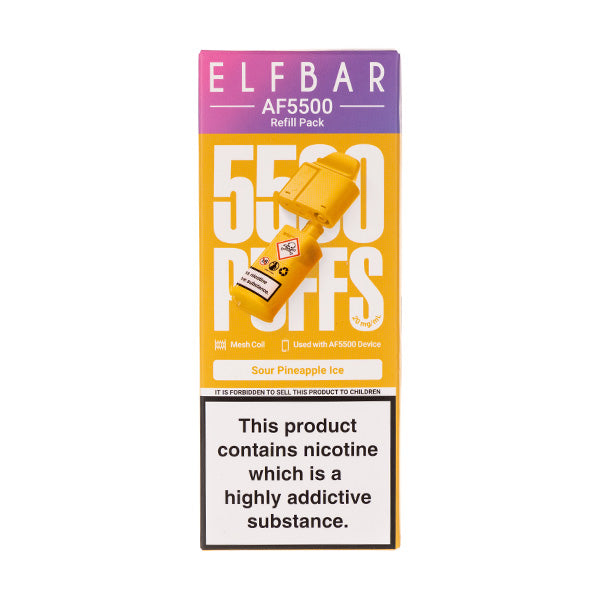 Sour Pineapple Ice AF5500 Prefilled Pod + Refill by Elf Bar