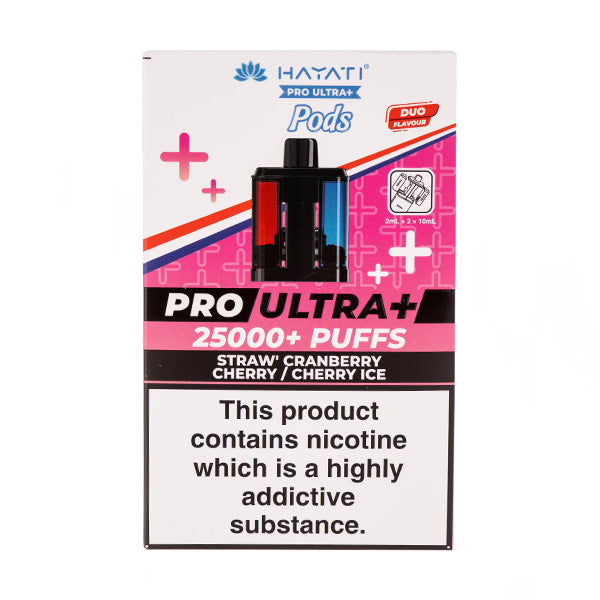Straw'Cranberry Cherry/Cherry Ice Pro Ultra Plus 25k Prefilled Pod + Refill by Hayati
