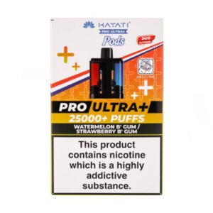 Watermelon B'Gum/Strawberry B'Gum Pro Ultra Plus 25k Prefilled Pod + Refill by Hayati