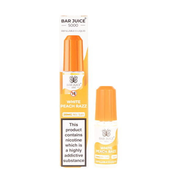 White Peach Razz Nic Salt E-Liquid by Bar Juice 5000